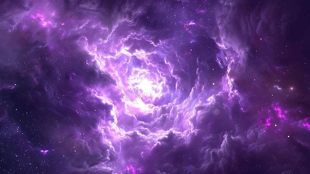 Photo this is an ethereal dreamscape of swirling purple and pink clouds