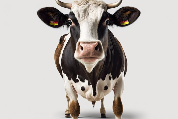 This is a funny cow on a white background