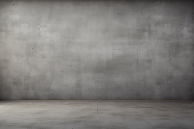 This is a grey cement room with a concrete wall texture The room is empty providing ample space for ...