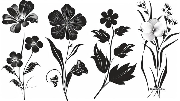 This is my entire collection of flowers from my quotFlowerset collectionquot in black