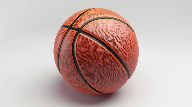 This is a photo of a basketball It is an orange ball with black stripes The ball is sitting on a white surface