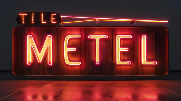 This is a photo of a vintage motel sign The sign is made of red neon tubing and has the word Motel written in large letters