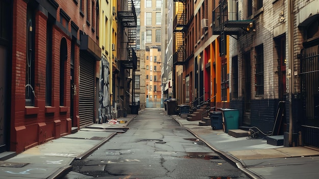 This is a picture of an empty alleyway in New York City