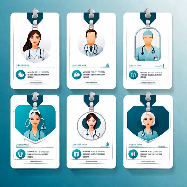 This is a set of health worker avatars which can be used for stickers banners for apps websites brochures and posters