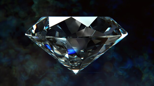 Photo this is a stunningly beautiful 3d rendering of a diamond the diamond is set against a dark background which makes it sparkle and shine