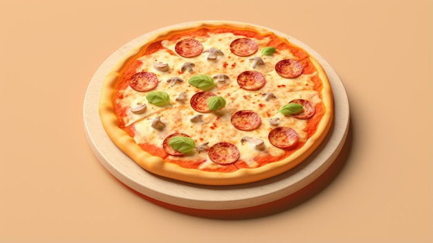 Эта восхитительная пицца с пепперони - идеальный ужин для любого случая. Она сделана из хрустящей коры, острым томатным соусом и липким сыром.