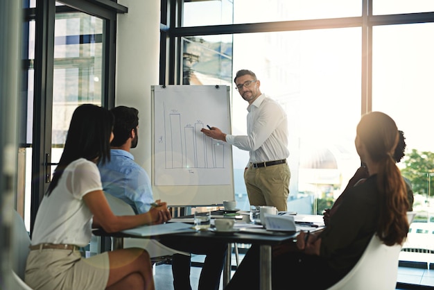 This one here Shot of a businessman giving a presentation in the boardroom