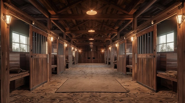 This photo captures a large room with wooden