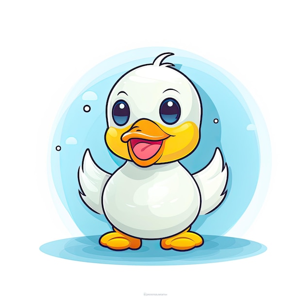Photo this vector illustration features an adorable duck icon with vibrant colors