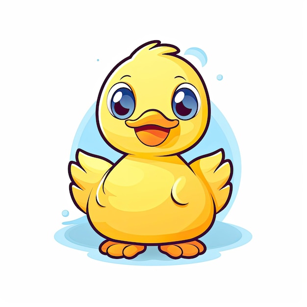This vector illustration features an adorable duck icon with vibrant colors