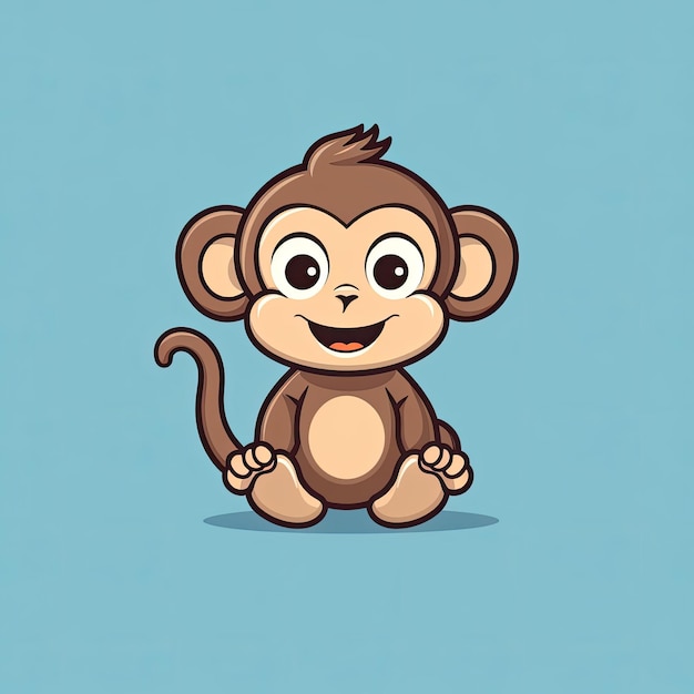 Foto questa illustrazione vettoriale mostra un'adorabile icona di scimmia