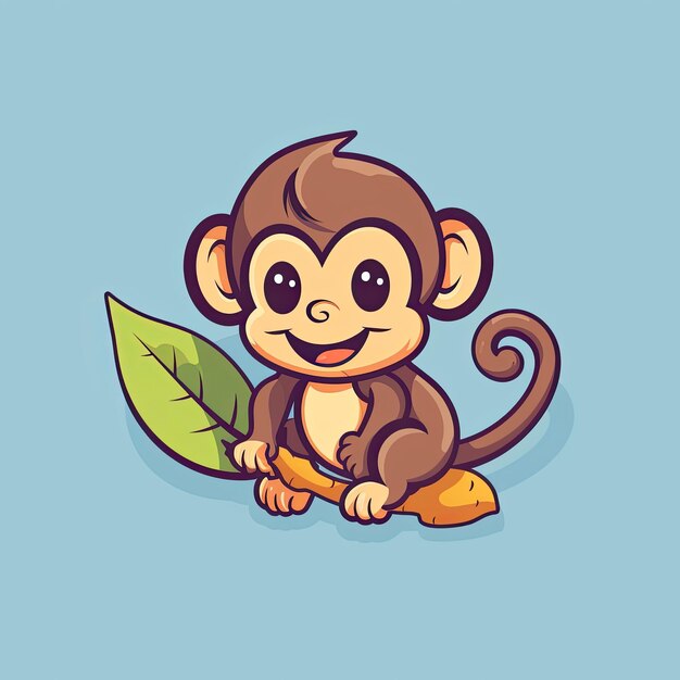 Photo this vector illustration showcases an adorable monkey icon