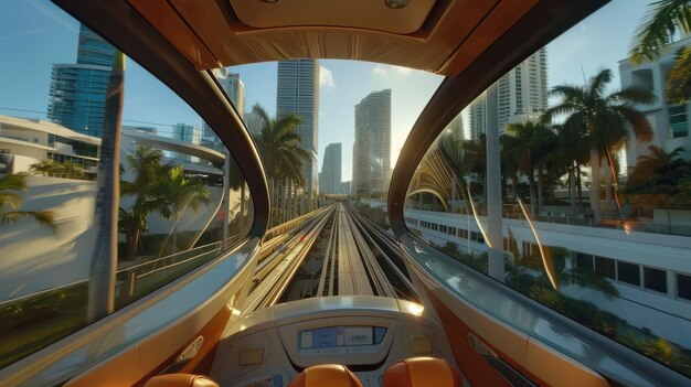 Photo this video shows a firstperson perspective of riding on the miami metro mover automated train