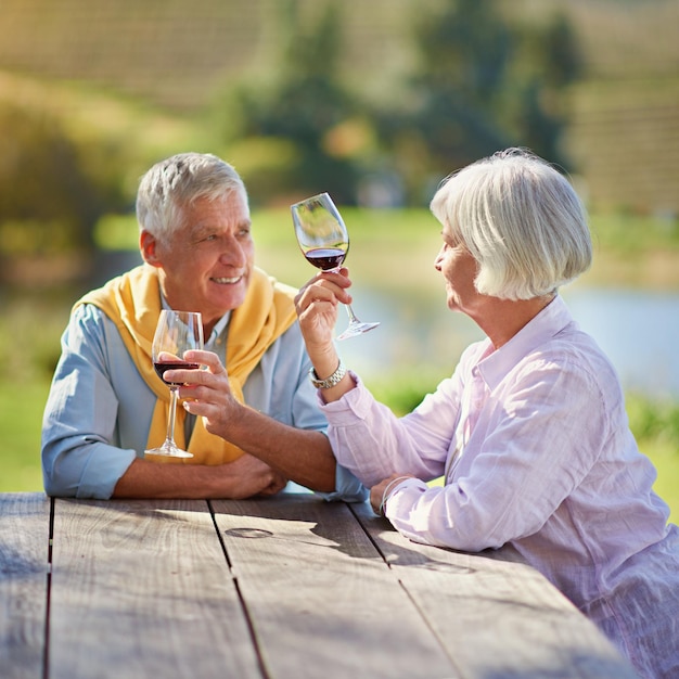 This wine is fantastic Cropped shot of a senior couple out for a wine tasting