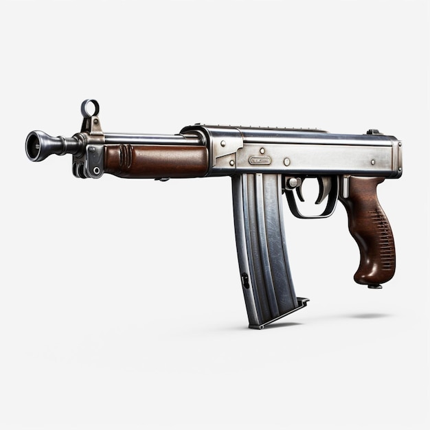 Thompson submachine gun with white background high