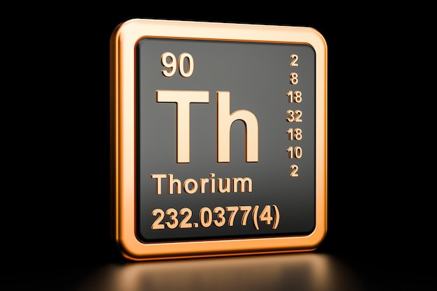 トリウム Th 化学元素の 3 D レンダリング