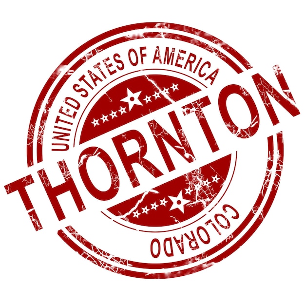 Foto thornton-stempel met witte achtergrond