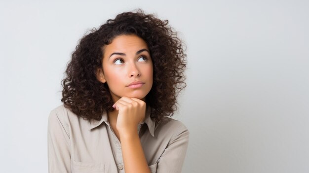 写真 思慮深いアフリカ系アメリカ人女性