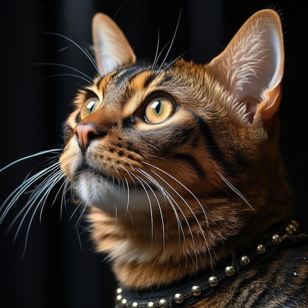 Photo thoughtful bengal cat in studio