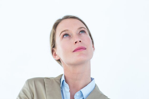 Thoughtful businesswoman in suit 