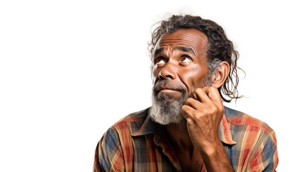 Thoughtful Indigenous Australian man