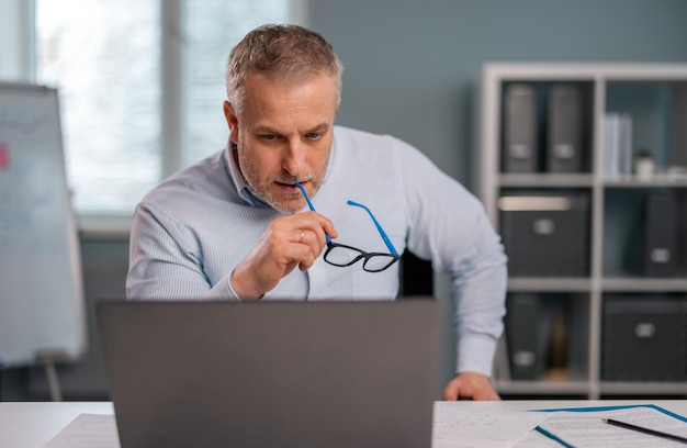 Thoughtful man at office