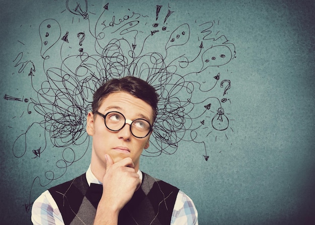 Thoughtful stressed young man