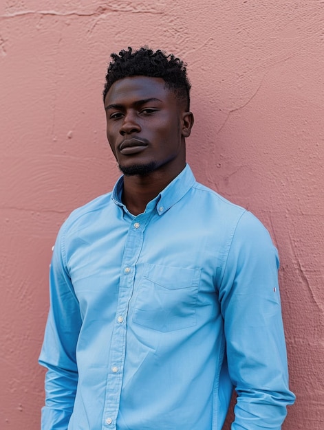 Thoughtful Young Man Against Pink Wall