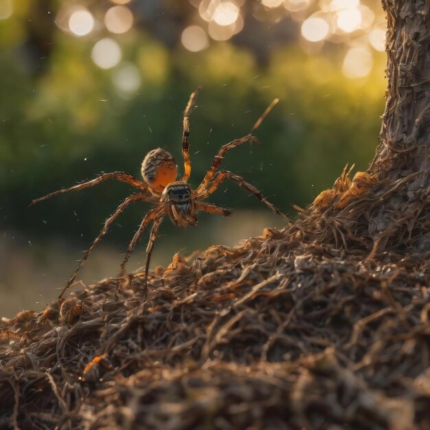 thousands of spiders on the tree