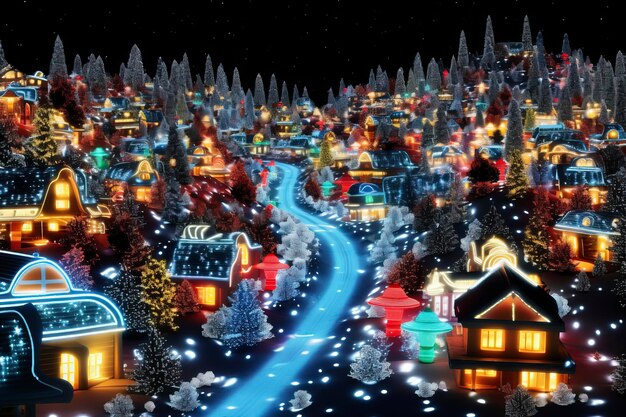 thousands of very colorful christmas lights brightly and richly lit and awesome saturationextremely