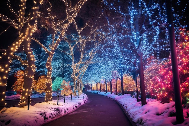 thousands of very colorful christmas lights brightly and richly lit and awesome saturationextremely