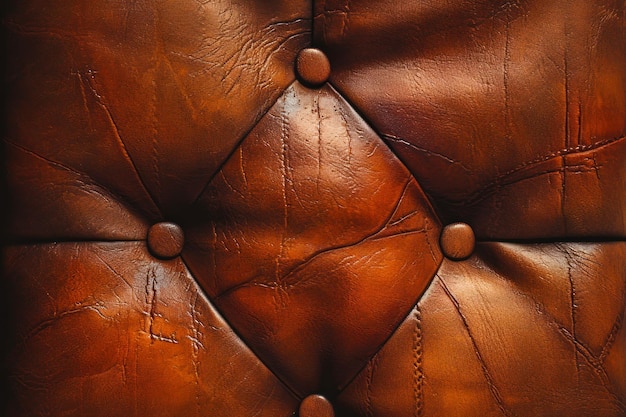 Photo thread stitched leather brown leather chair texture