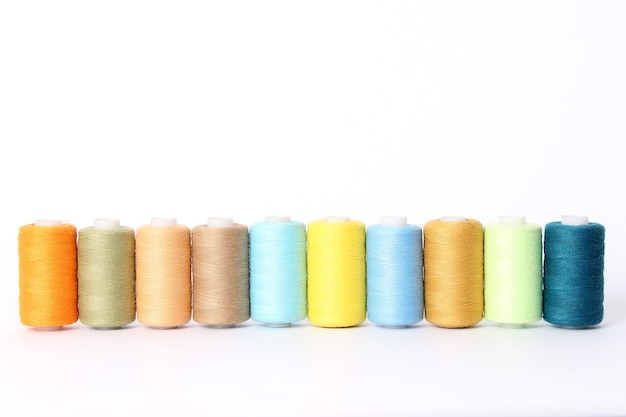 Threads for sewing and needlework close-up. Sewing accessories. High quality photo