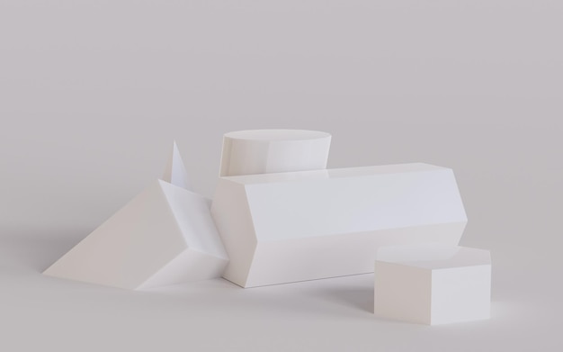 Three 3d podiums for product presentation