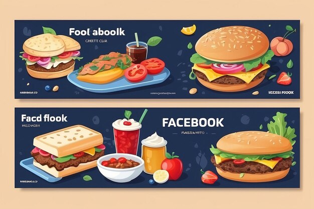 Three advertising horizontal banners with recipe