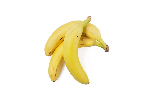 Three bananas isolated on a white background