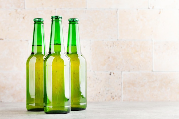 Three beer bottles