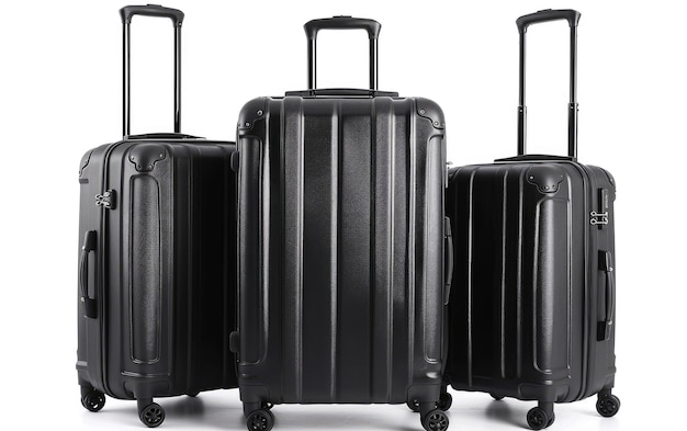 three black suitcases with the number 3 on them