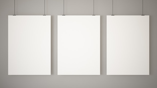 Three blank poster