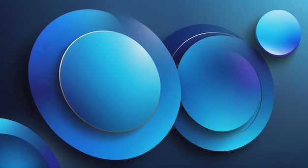 three blue circles with one blue and one blue