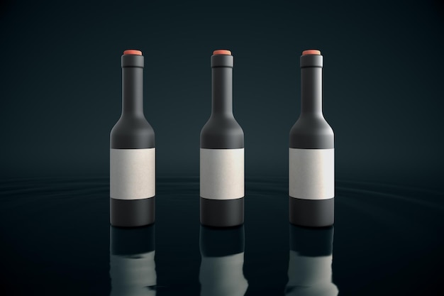 three bottles on water