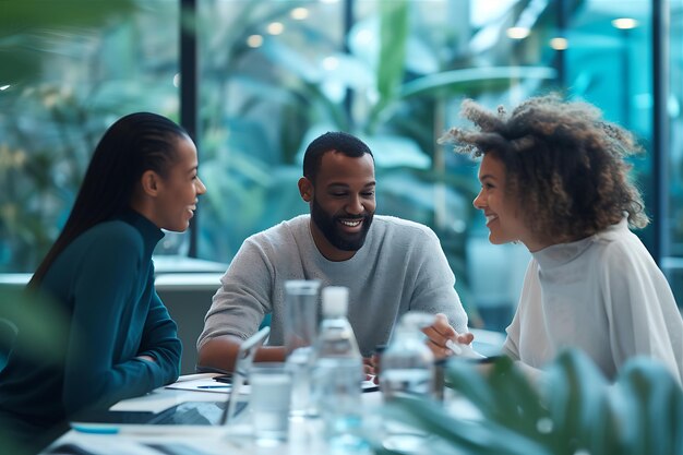 Three Business People Working