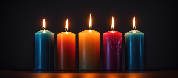 Photo three candles aligned