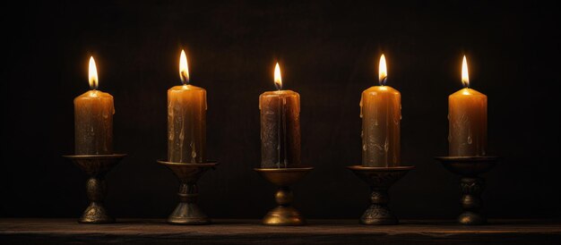 Three candles aligned