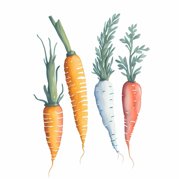 Три морковки со словом морковь на них