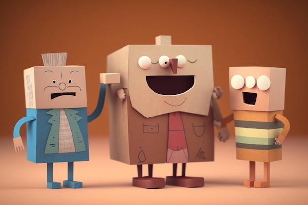 Three cartoon characters with one saying'the word box '