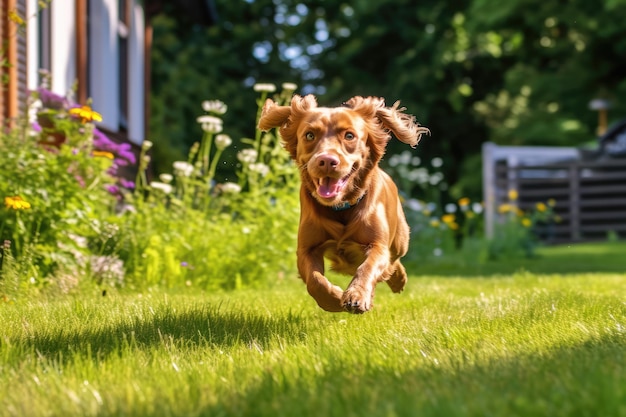 Three Chihuahua running on the garden