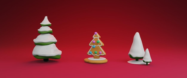 Three christmas trees