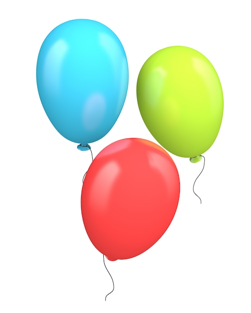 Photo three colored balloons