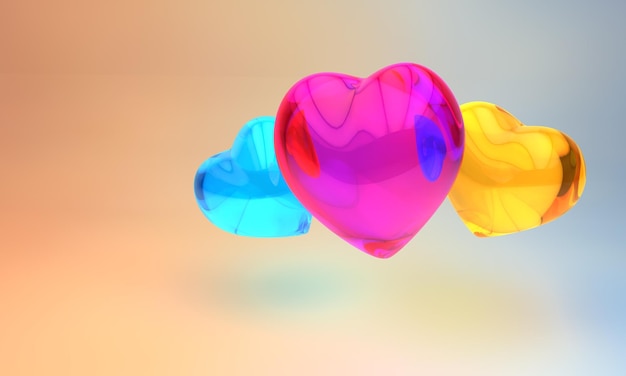 Three colorful balloons with the word love on them